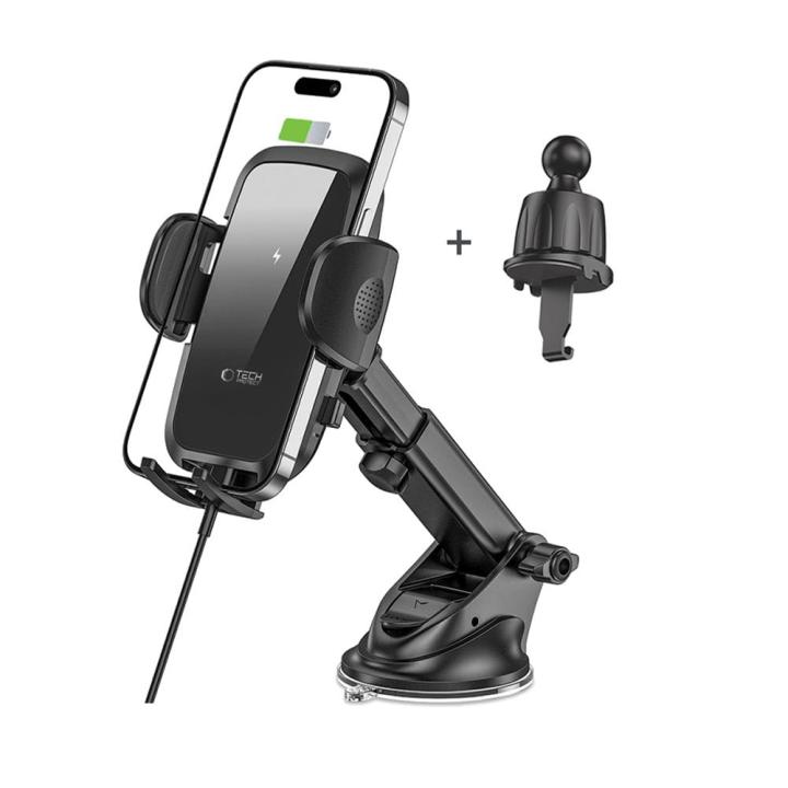 TECH-PROTECT CM15W-V1 DASHBOARD &amp; VENT CAR MOUNT WIRELESS CHARGER 15W BLACK