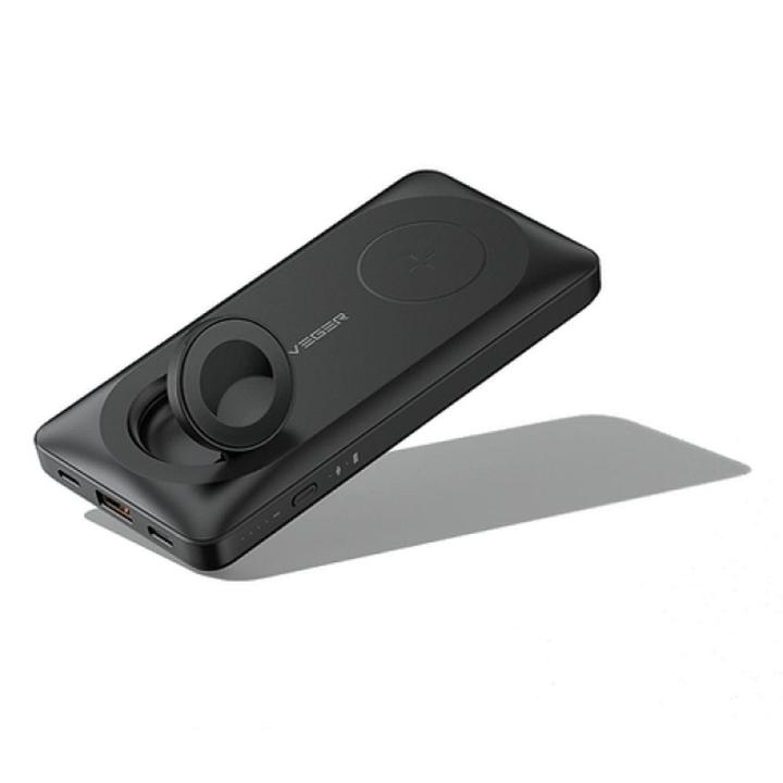 VEGER powerbank 10 000 mAh z ładowaniem indukcyjnym kompatybilny z MagSafe PD QC3.0 3A 22,5W MagMulti (W1156) czarny