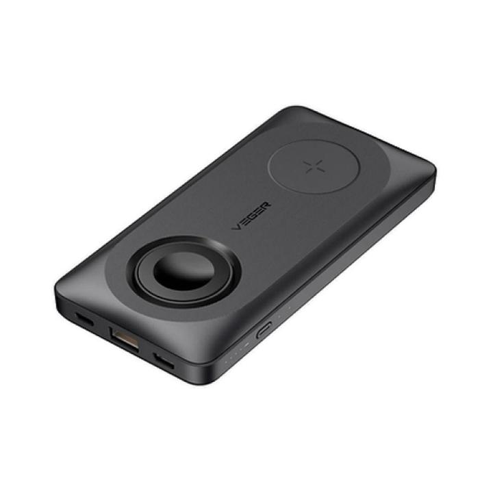 VEGER powerbank 10 000 mAh z ładowaniem indukcyjnym kompatybilny z MagSafe PD QC3.0 3A 22,5W MagMulti (W1156) czarny