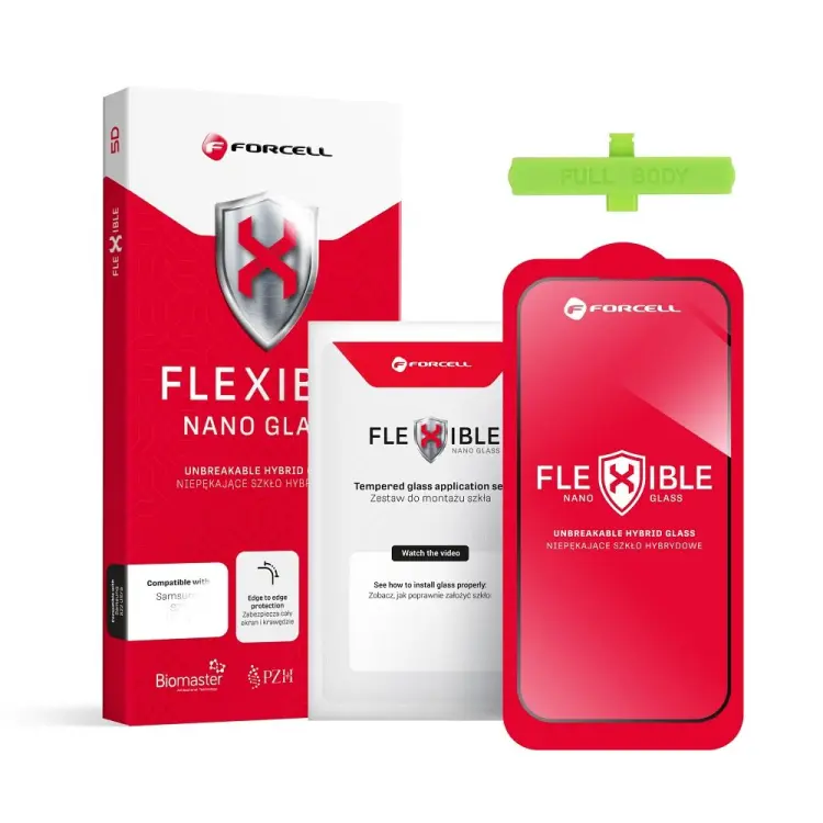 Forcell Flexible 5D - szkło hybrydowe do iPhone 16 Pro Max czarny