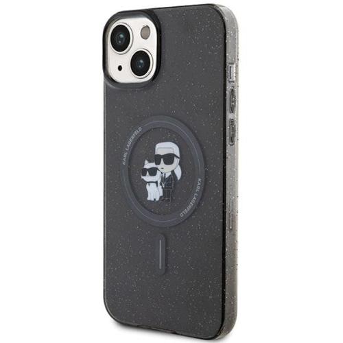 KARL LAGERFELD futerał do IPHONE 15 KLHMP15SHGKCNOK (Glitter + MAG) czarny