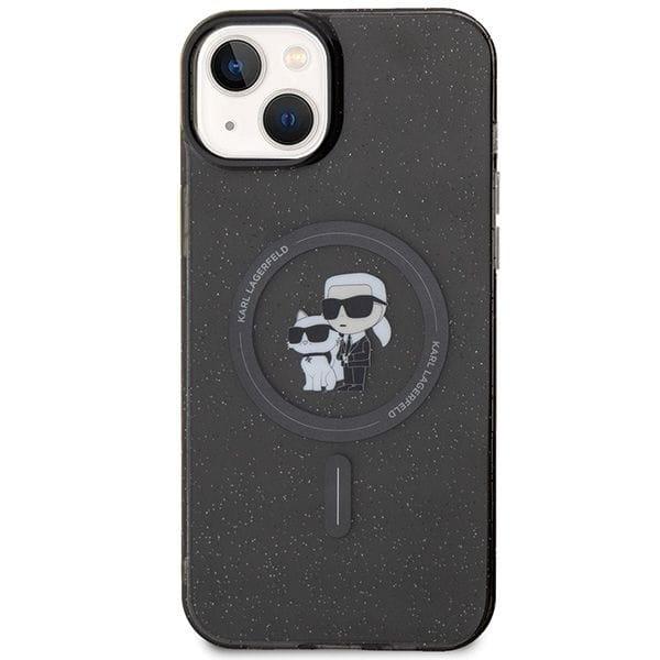 KARL LAGERFELD futerał do IPHONE 15 KLHMP15SHGKCNOK (Glitter + MAG) czarny