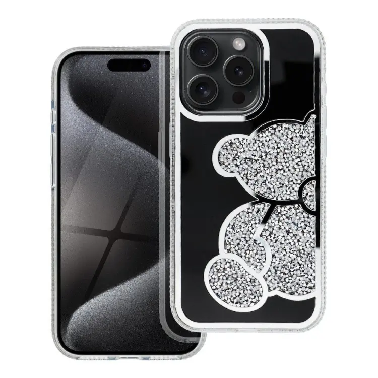 Futerał TEDDY BEAR do IPHONE 13 MINI srebrny