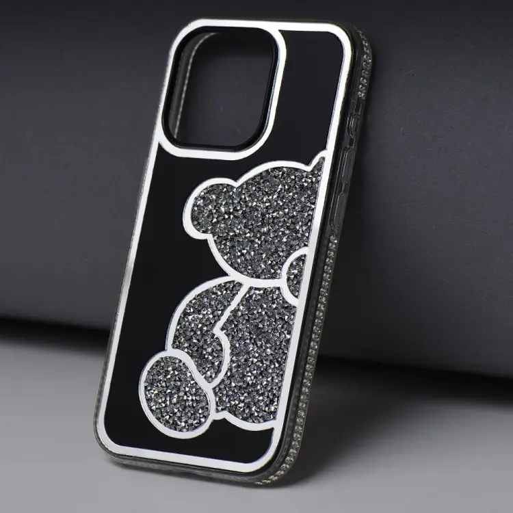 Futerał TEDDY BEAR do IPHONE 13 MINI srebrny