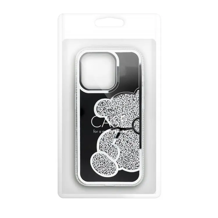 Futerał TEDDY BEAR do IPHONE 13 MINI srebrny