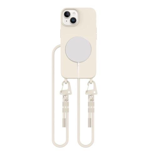 Etui Tech-Protect Magnecklace MagSafe do iPhone 14. Widok produktu z przodu, z doczepionym paskiem.