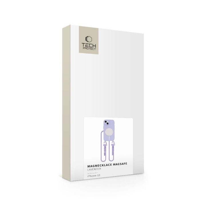 Eleganckie opakowanie na lawendowe etui do iphone 13 ze sznurkiem. Idealne na prezent