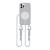 Wygodne, szare etui na iPhone 12 / 12 Pro z wytrzymałym sznurkiem do noszenia na szyi lub przez ramię. Wbudowany pierścień MagSafe zapewnia bezpieczne mocowanie akcesoriów. Idealne dla ceniących swobodę.