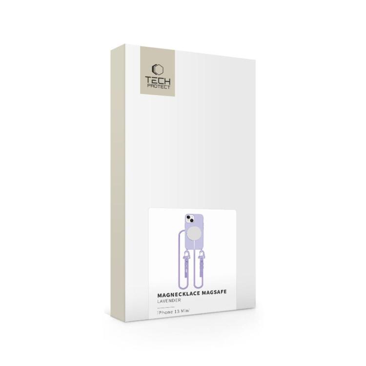 Eleganckie opakowanie na lawendowe etui do iphone 13 Mini ze sznurkiem. Idealne na prezent