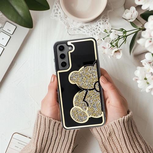 Futerał TEDDY BEAR do SAMSUNG S25 Ultra złoty