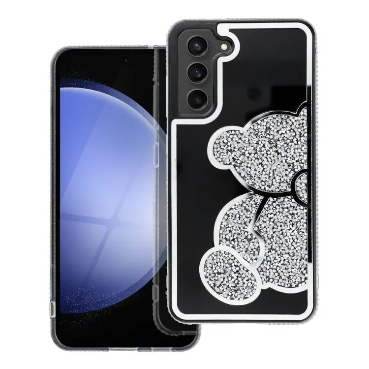 Futerał TEDDY BEAR do SAMSUNG S25 srebrny