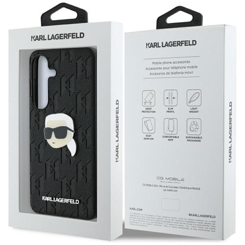 KARL LAGERFELD futerał do SAMSUNG S25 KLHCS25SPGKLKIPK (PU Monogram K. Head Pin) czarny