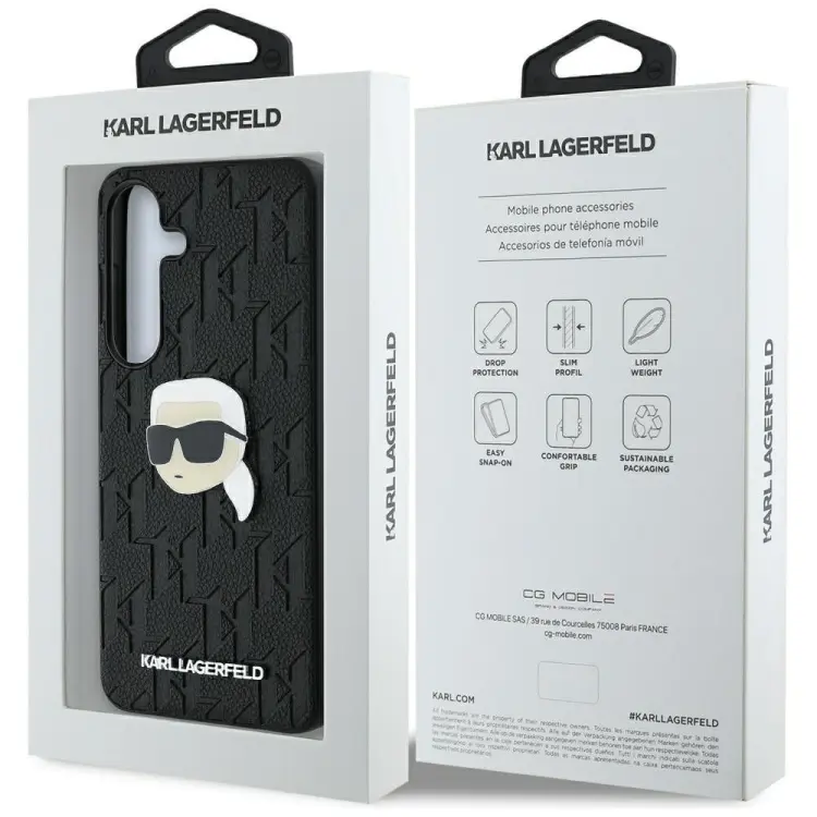 KARL LAGERFELD futerał do SAMSUNG S25 Plus KLHCS25MPGKLKIPK (PU Monogram K. Head Pin) czarny