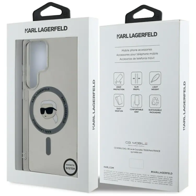 KARL LAGERFELD futerał do SAMSUNG S25 Ultra KLHMS25LHLSKIK (Magnetic IML Metal K. Heads) czarny