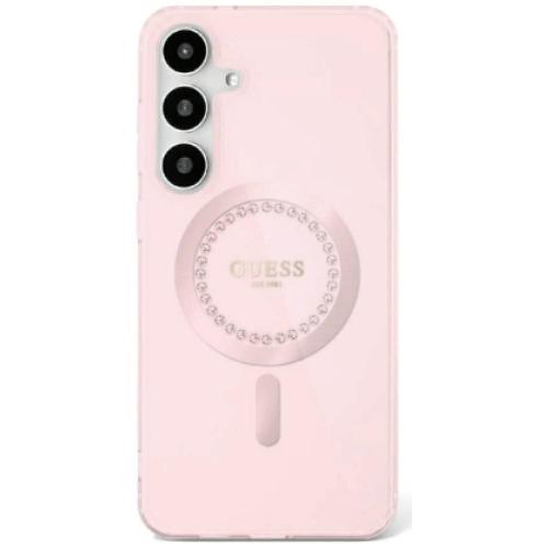 GUESS futerał do SAMSUNG S25 GUHMS25SPFTDTEP (Magnetic IML Rhinestones) różowy
