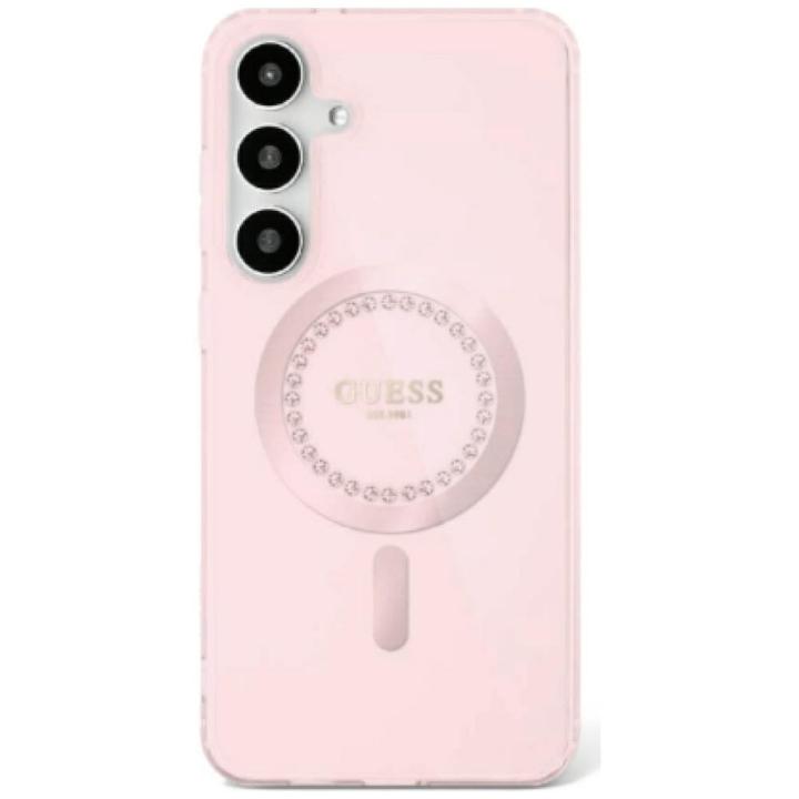 GUESS futerał do SAMSUNG S25 GUHMS25SPFTDTEP (Magnetic IML Rhinestones) różowy