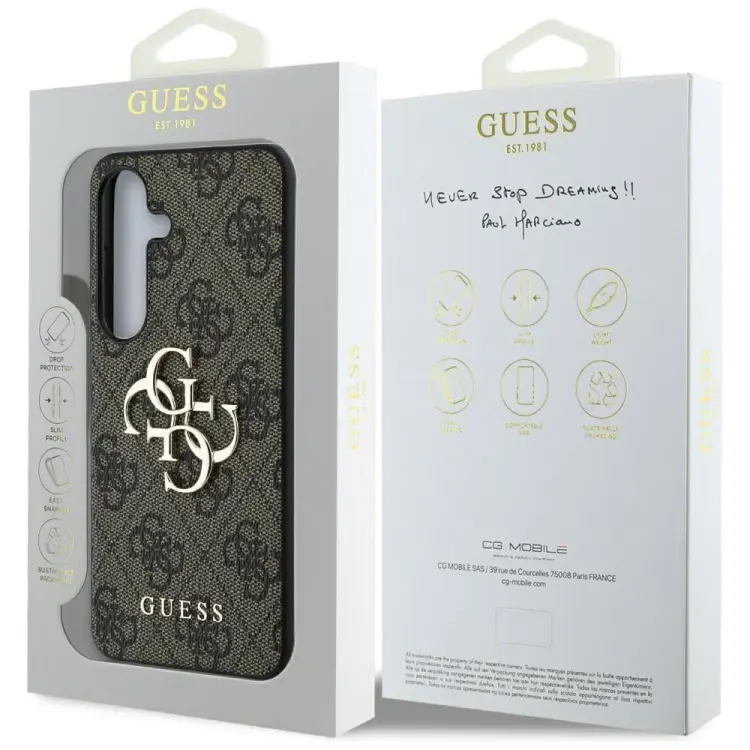 GUESS futerał do SAMSUNG S25 GUHCS25S4GMGBR (4G PU Big Logo) brązowy
