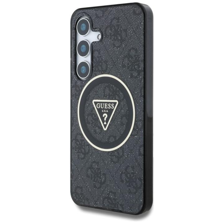 GUESS futerał do SAMSUNG S25 GUHMS25SHG4PRTGK (Magnetic IML Metal Glitter 4G Circle Triangle) czarny