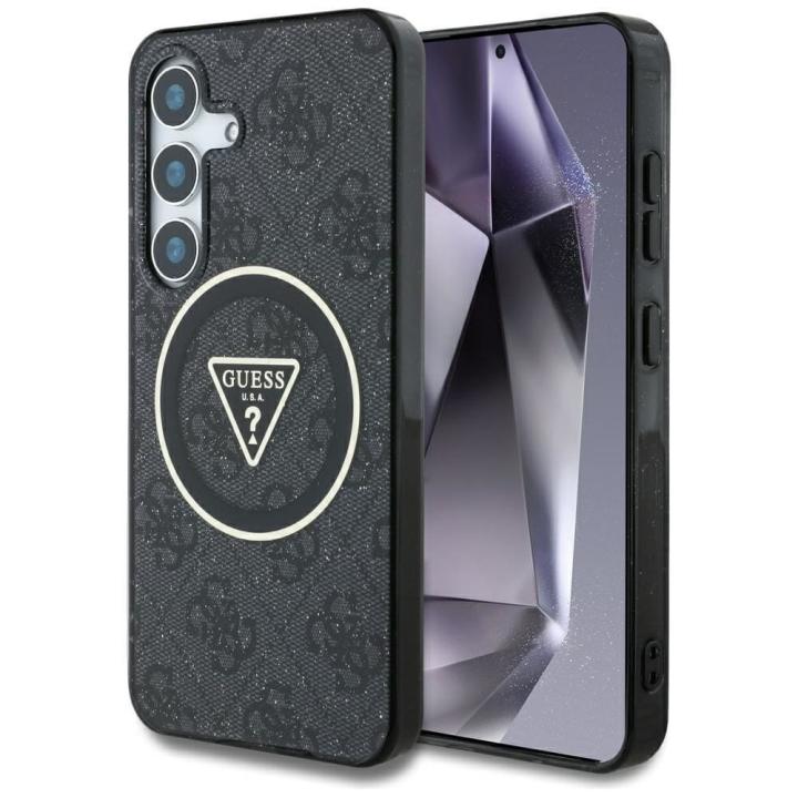 GUESS futerał do SAMSUNG S25 GUHMS25SHG4PRTGK (Magnetic IML Metal Glitter 4G Circle Triangle) czarny
