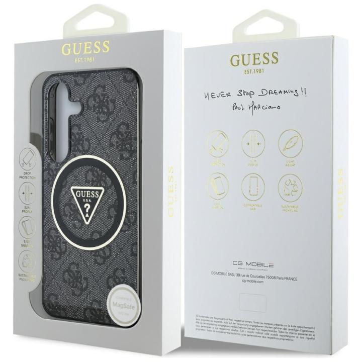 GUESS futerał do SAMSUNG S25 GUHMS25SHG4PRTGK (Magnetic IML Metal Glitter 4G Circle Triangle) czarny