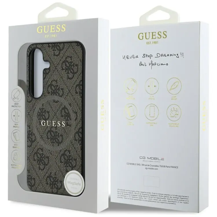 GUESS futerał do SAMSUNG S25 GUHMS25SG4GFRW (Magnetic PU 4G Ring Classic Logo) brązowy