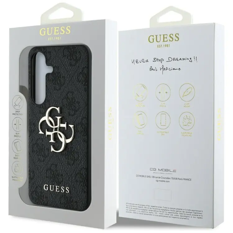 GUESS futerał do SAMSUNG S25 GUHCS25S4GMGGR (4G PU Big Logo) czarny