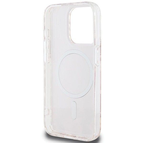 GUESS futerał do IPHONE 15 Pro kompatybilny z MagSafe GUHMP15LHGCUSTGP (IML GCUBE) różowy