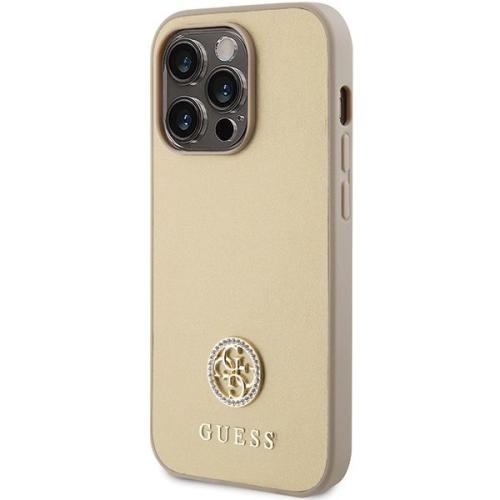 GUESS futerał do IPHONE 15 Pro GUHCP15LPS4DGPD (Strass Metal Logo) złoty