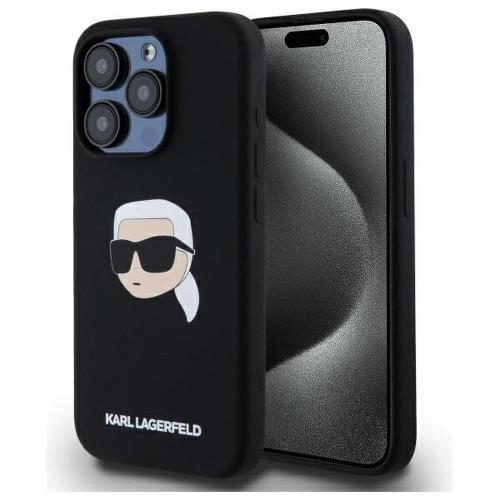KARL LAGERFELD futerał do IPHONE 15 Pro Max kompatybilny z MagSafe KLHMP15XSKHPPLK (SIL KL Head Print) black