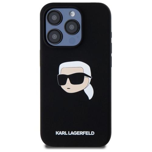 KARL LAGERFELD futerał do IPHONE 15 Pro Max kompatybilny z MagSafe KLHMP15XSKHPPLK (SIL KL Head Print) black