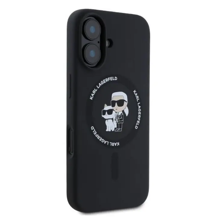 KARL LAGERFELD futerał do IPHONE 16 kompatybilny z MagSafe KLHMP16SSCMKCRHK (Silicone KC Body Ring) czarny