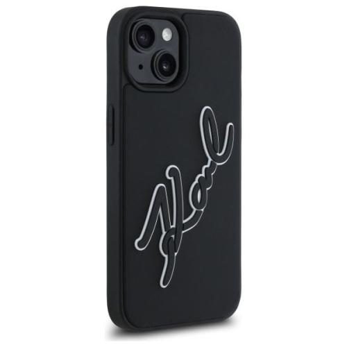 KARL LAGERFELD futerał do IPHONE 15 KLHCP15S3DRKSDLK (3D Rubber Signature) black
