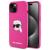KARL LAGERFELD futerał do IPHONE 15 kompatybilny z MagSafe KLHMP15SSKHPPLF (SIL KL Head Print) fuschia