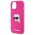 KARL LAGERFELD futerał do IPHONE 15 kompatybilny z MagSafe KLHMP15SSKHPPLF (SIL KL Head Print) fuschia