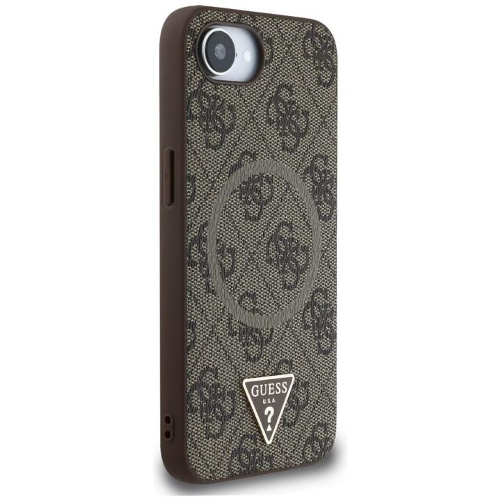GUESS futerał do IPHONE 16e (SE 4 2025) kompatybilny z MagSafe GUHMPSE4P4TDPW (PU 4G RingTriangle Logo) brązowy