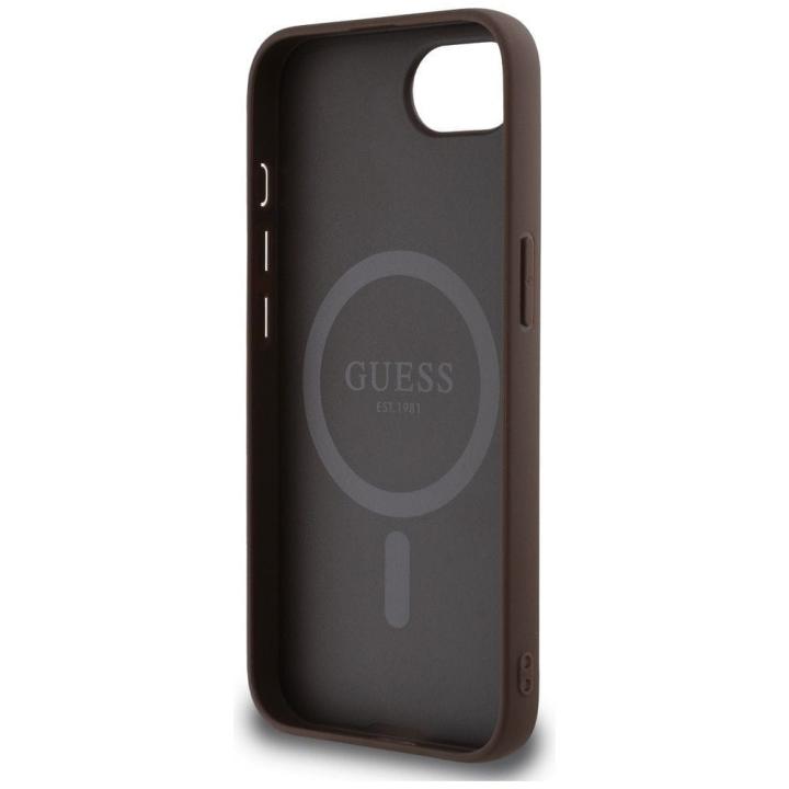 GUESS futerał do IPHONE 16e (SE 4 2025) kompatybilny z MagSafe GUHMPSE4P4TDPW (PU 4G RingTriangle Logo) brązowy