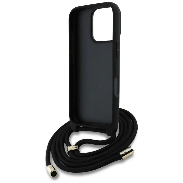 GUESS futerał do IPHONE 16 Pro GUHCP16LP4GMGCRK (CBDY PU 4G Big Logo W/Cord Strap) czarny