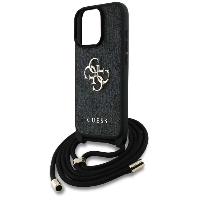 GUESS futerał do IPHONE 16 Pro GUHCP16LP4GMGCRK (CBDY PU 4G Big Logo W/Cord Strap) czarny