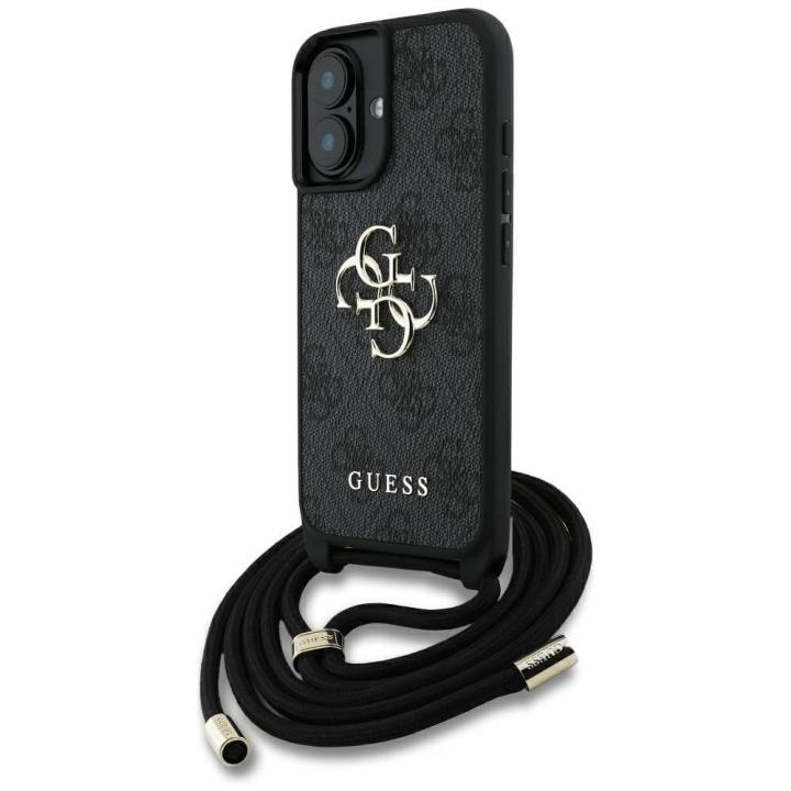 GUESS futerał do IPHONE 16 Plus GUHCP16MP4GMGCRK (CBDY PU 4G Big Logo W/Cord Strap) czarny