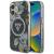 GUESS futerał do IPHONE 16 kompatybyliny z MagSafe GUHMP16SHFLPEDK (IML Metal Glitter Flowers Triangle) czarny