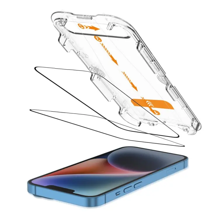 SZKŁO HARTOWANE TECH-PROTECT QUICK SET+ 2-PACK IPHONE 13 / 13 PRO / 14 / 16E BLACK