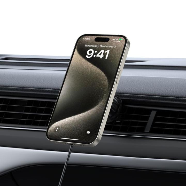 TECH-PROTECT MM15W-V5 MAGNETIC MAGSAFE DASHBOARD & VENT CAR MOUNT WIRELESS CHARGER 15W BLACK/INTERIOR