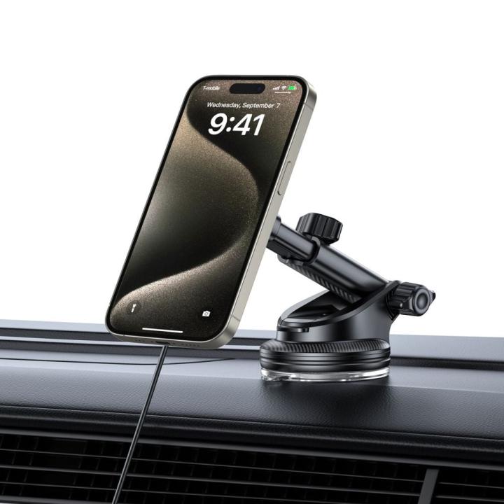 TECH-PROTECT MM15W-V5 MAGNETIC MAGSAFE DASHBOARD & VENT CAR MOUNT WIRELESS CHARGER 15W BLACK/INTERIOR