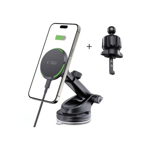 TECH-PROTECT MM15W-V7 QI2 MAGNETIC MAGSAFE DASHBOARD & VENT CAR MOUNT WIRELESS CHARGER 15W BLACK