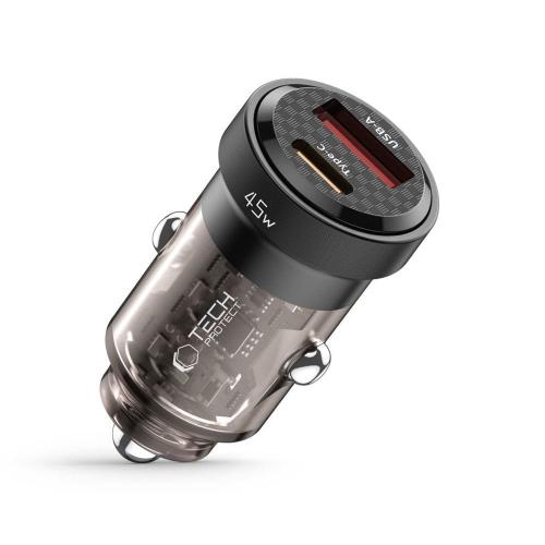 TECH-PROTECT CC45W 2-PORT CAR CHARGER PD 45W / QC3.0 BLACK