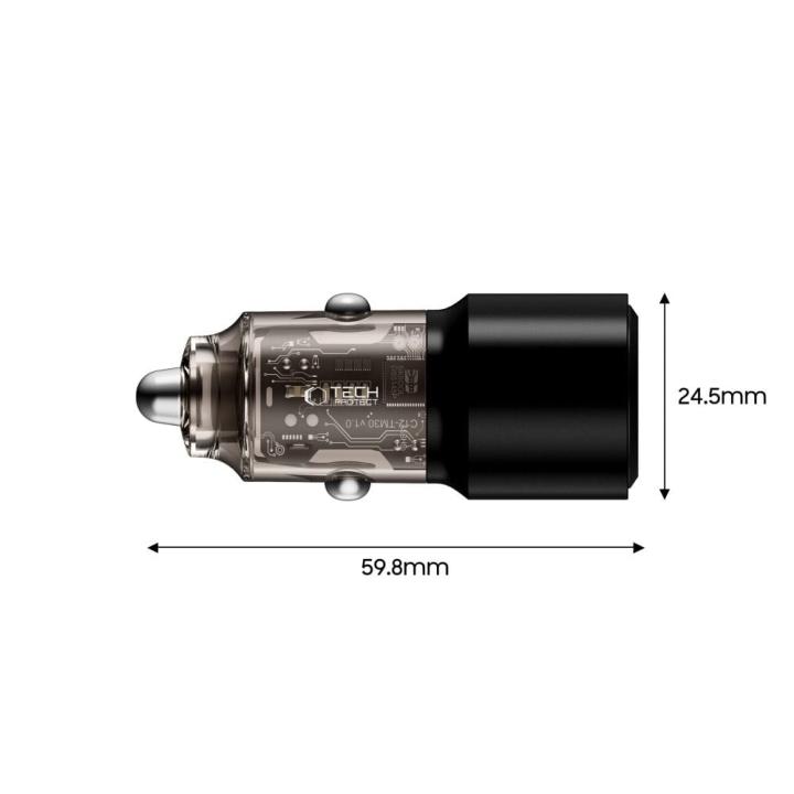 TECH-PROTECT CC03 2-PORT CAR CHARGER PD 100W BLACK