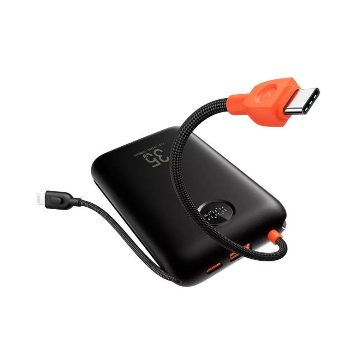VEGER powerbank 20000 mAh z wbudowanymi kablami Typ C / Lightning PD QC3.0 35W K2 (W2068) czarny