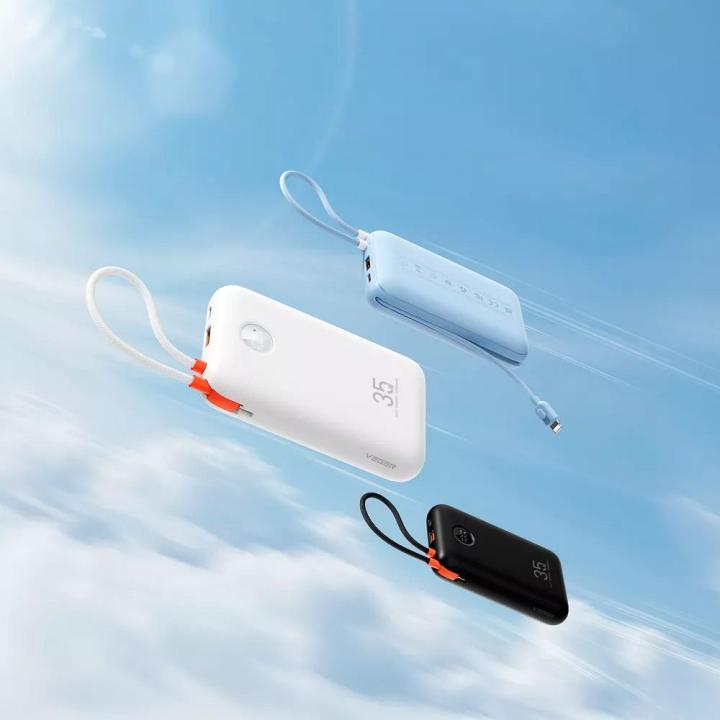 VEGER powerbank 20000 mAh z wbudowanymi kablami Typ C / Lightning PD QC3.0 35W K2 (W2068) czarny