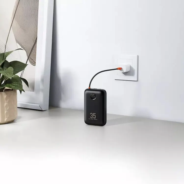 VEGER powerbank 30000 mAh z wbudowanymi kablami Typ C / Lightning PD QC3.0 35W K3 (W3018) czarny