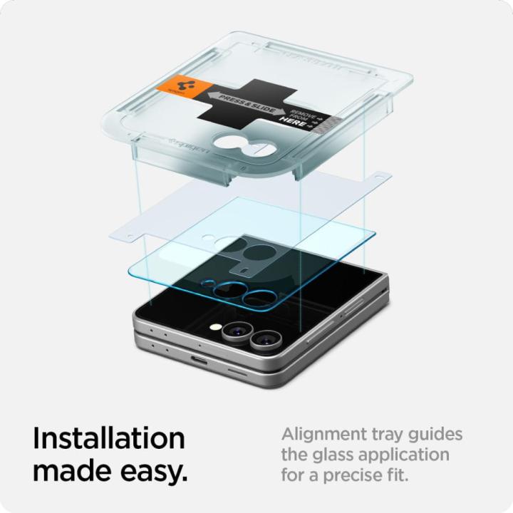 SZKŁO HARTOWANE SPIGEN GLAS.TR ”EZ FIT” HD 2-PACK GALAXY Z FLIP 7 CLEAR